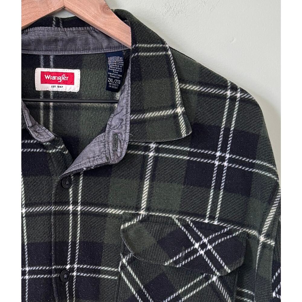 Wrangler Plaid Thick Fleece Shirt Size 2XL Mens Winter Fall